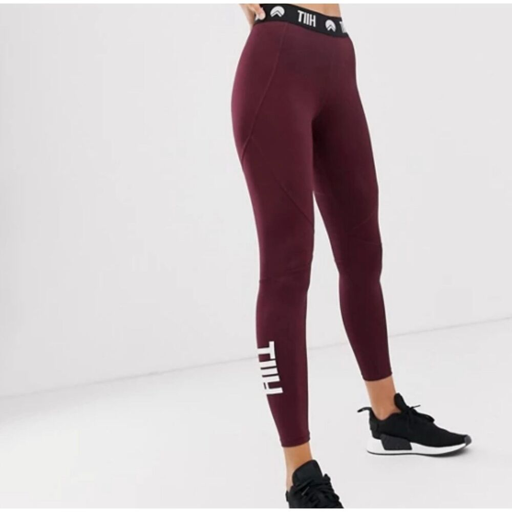 HIIT Burgundy Logo Active Leggings S